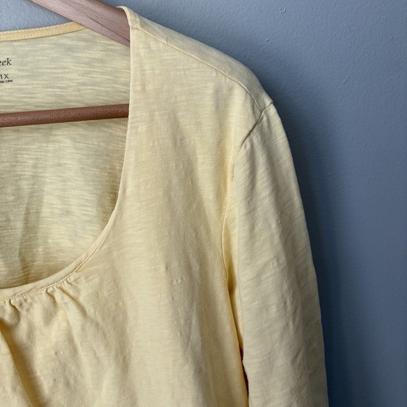 Coldwater Creek Womens Butter Yellow 3/4 Sleeve Round Neck Pullover Blouse Sz 1X - Picture 7 of 9